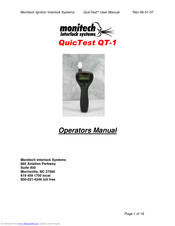 Monitech QuicTest QT-1 Operator's Manual