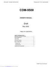 Toshiba CDM-9500 Owner's Manual