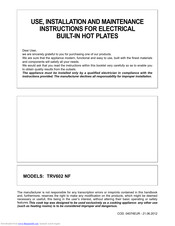 Eurotech TRV602 NF Use, Installation And Maintenance Instructions