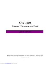Ruby Tech OW-1000 User Manual