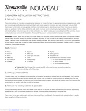 Thomasville Nouveau series Installation Instructions Manual