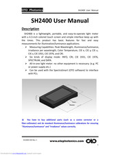 OTO Photonics SH2400 User Manual