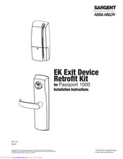 Sargent EK Exit Device Retrofit Kit Installation Instructions Manual