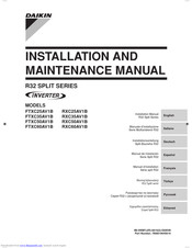 Daikin RXC25AV1B Installation And Maintenance Manual