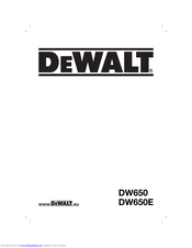 DeWalt DW650W Original Instructions Manual