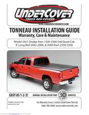 UnderCover TONNEAU 3021 Installation Manual