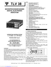 Tecnologic TLV 38 Operating Instructions Manual
