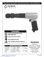Sunex Tools SX243 Operating Instructions