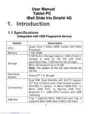 iBall Slide Iris Drishti 4G User Manual