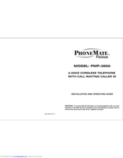 PhoneMate PMP-3850 Installation And Operating Manual