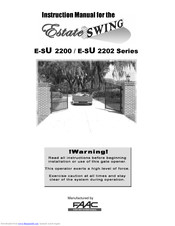 FAAC Estate Swing e-sU 2200 series Instruction Manual