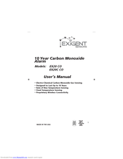 Exigent Sensors EX20C CO User Manual