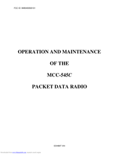 Meteor Communications Corporation MCC-545C Operation And Maintenance