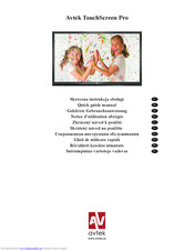 Avtek TouchScreen Pro series Quick Manual