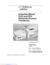 halstrup-walcher PI10 Instruction Manual