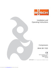 BUSCH Mink MI 1502 Installation And Operating Instructions Manual