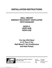 Bard WERV-A5B?WERV-C5B Installation Instructions Manual