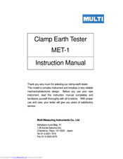 Multi Measuring Instruments MET-1 Instruction Manual