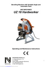 NKO MACHINES UZ 18 Hardworker Operating And Maintenance Instructions Manual