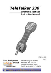 Test Equipment Depot teletalker 330 Instruction Manual