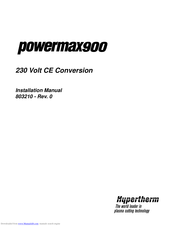 Hypertherm Powermax 900 Installation Manual
