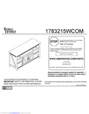 better homes 1783215WCOM Assembly Instructions Manual