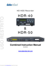 Datavideo HDR-50 Instruction Manual