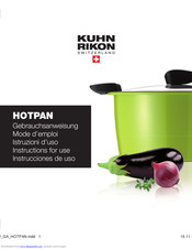 Kuhn Rikon HOTPAN Instructions For Use Manual