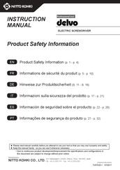 Nitto Kohki DLV30S12P-AY Safety Information Manual