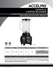 Winco Accelmix XLB-44 Operating Instructions Manual