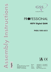 GSS PHDQ 1000 ASI DF Assembly Instructions Manual