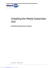 NextNET Wireless Mobile Subscriber Unit Installation Manual