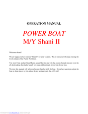 David Walters Shani II Operation Manual