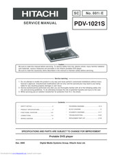 Hitachi PDV-1021S Service Manual