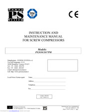 Power Systems PS2030DV Instruction And Maintenance Manual