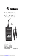 Tietzsch VARIOSAFE EXM 25 User Instructions