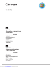 Indesit TAA 12 V(TK) Operating Instructions Manual