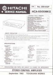Hitachi HCA-8500Mk2 Service Manual