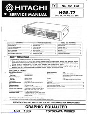 Hitachi HGE-77 Service Manual