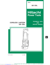 Hitachi UB 12DL Technical Data And Service Manual