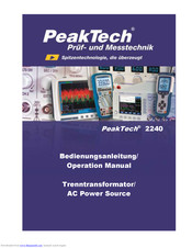 PeakTech 2240 Operation Manual