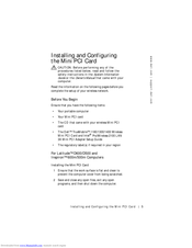 Dell Inspiron 600m Installing And Configuring