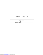 TeleEpoch G850P Handset Manual