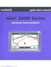 Garmin Nuvi 200W Series Quick Start Manual
