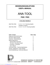 Lake People ANA-TOOL F833 User Manual