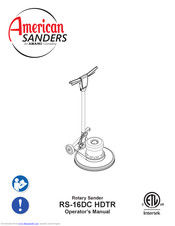 American Sanders RS-16DC HDTR Operator's Manual