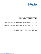 Clear-Com HB-702 Instruction Manual