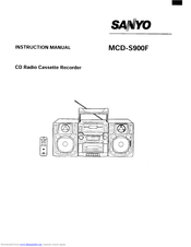 Sanyo MCD-s900F Instruction Manual