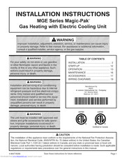 Magic-Pak MGE12-24 Installation Instructions Manual