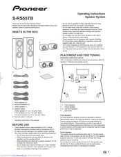 Pioneer S-RS55TB Operating Instructions Manual